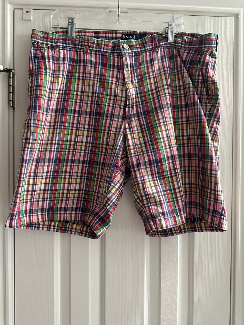 Y2K 2000s Polo by Ralph Lauren Madras Plaid Cotton Men’s Shorts 40 Preppy Golf